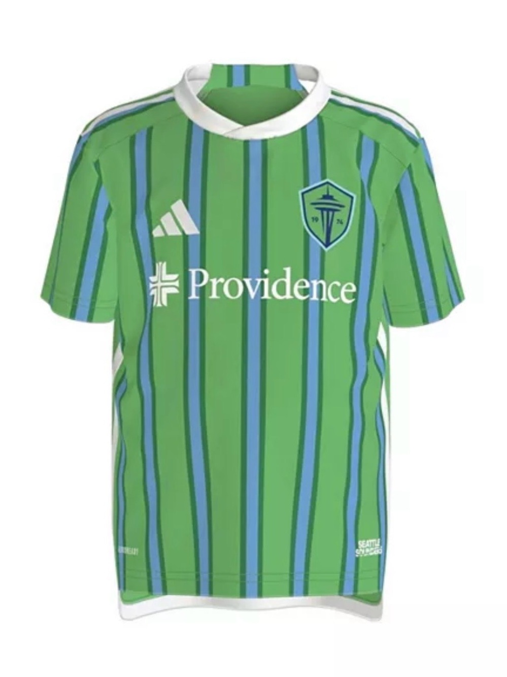 Adidas Kids Seattle Sounders Green Stripe Jersey Size 11/12